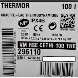 THERMOR 296110 - Chauffe-Eau Thermodynamique 100 L Aéromax 5 ACI Hybride