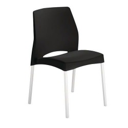NOWY STYL - 148599 - Lot de 4 chaises plastiques El Sol noir empilable par 4