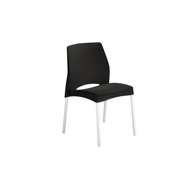NOWY STYL - 148599 - Lot de 4 chaises plastiques El Sol noir empilable par 4