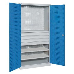 Armoire Haute d'Atelier SOFAME Perforée en Acier 4 Tablettes - NEUVE