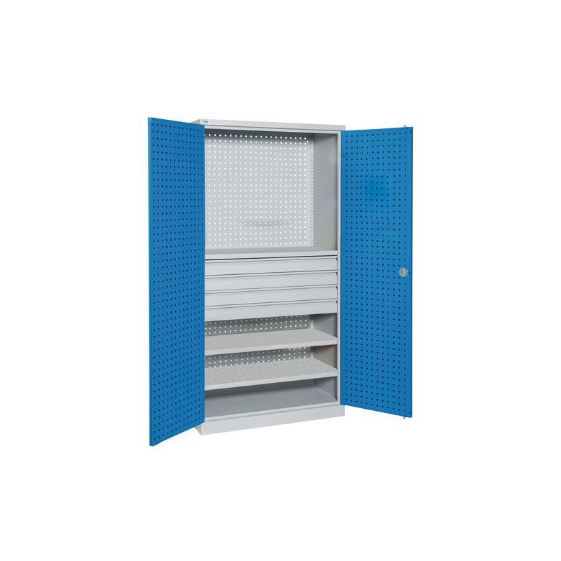 SOFAME A067116 Armoire haute d'atelier 4 tablettes