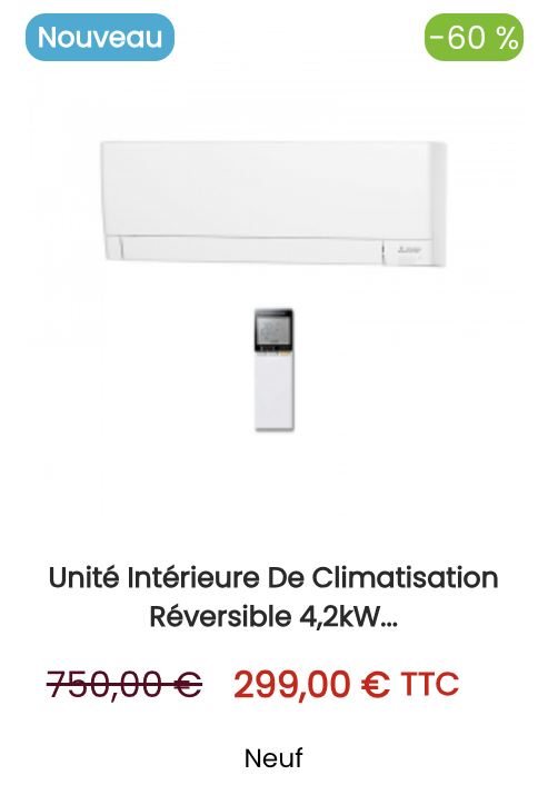 Unité Intérieure de Climatisation Réversible 4,2kW MITSUBISHI Inverter