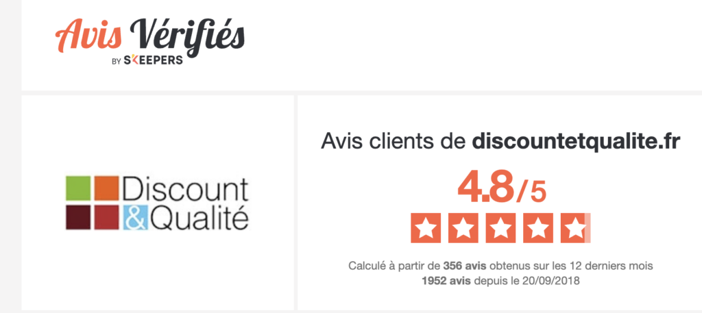 avis discountetqualite.fr 4,8/5