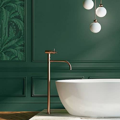 Peinture d'une salle de bain vert foncé design et élégant