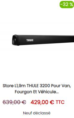 Store L1.9m THULE 3200 Pour Van, Fourgon et Véhicule