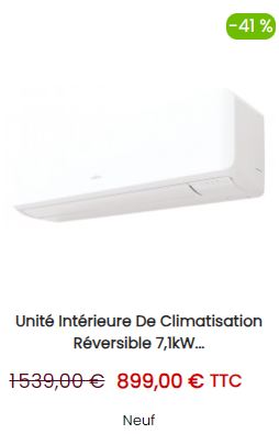 Unité Intérieure de Climatisation Réversible 7,1kW ATLANTIC Takao Inverter Monophasé