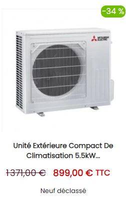 Unité Extérieure Compact de Climatisation 5.5kW MITSUBISHI Mono-Split R32
