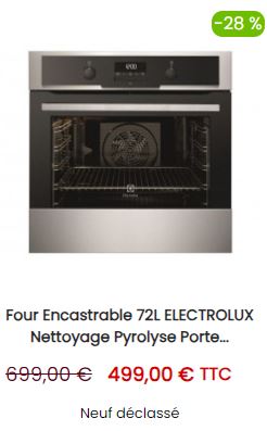 Four Encastrable 72L ELECTROLUX Nettoyage Pyrolyse Porte Froide