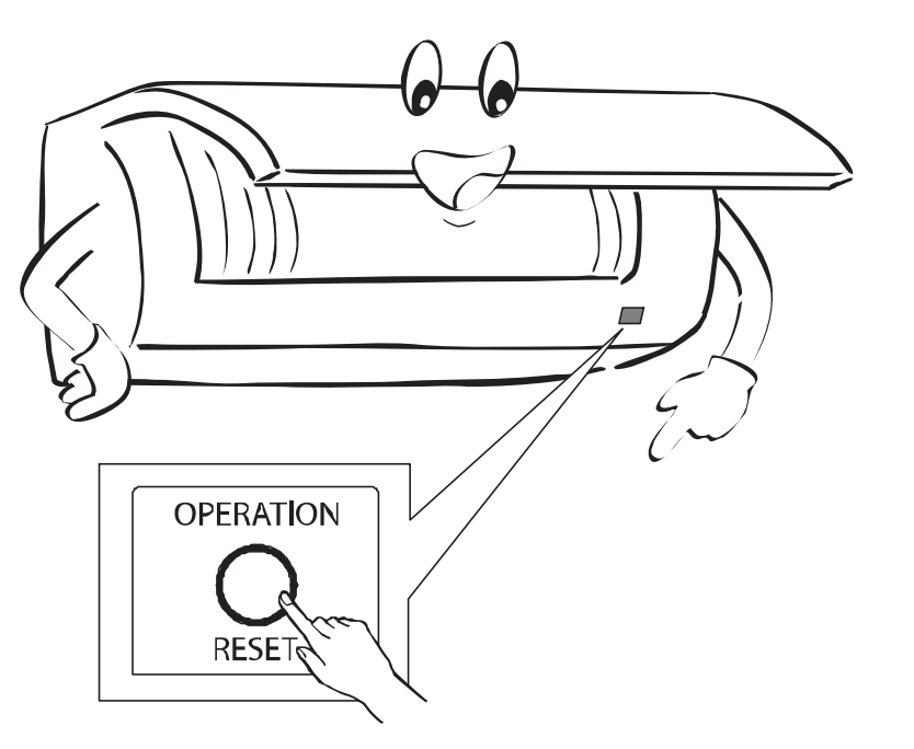 Bouton RESET de la climatisation Toshiba