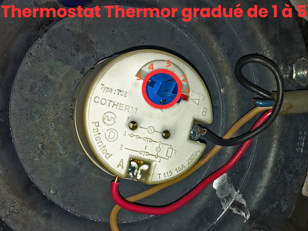 Thermostat Thermor gradué de 1 à 5