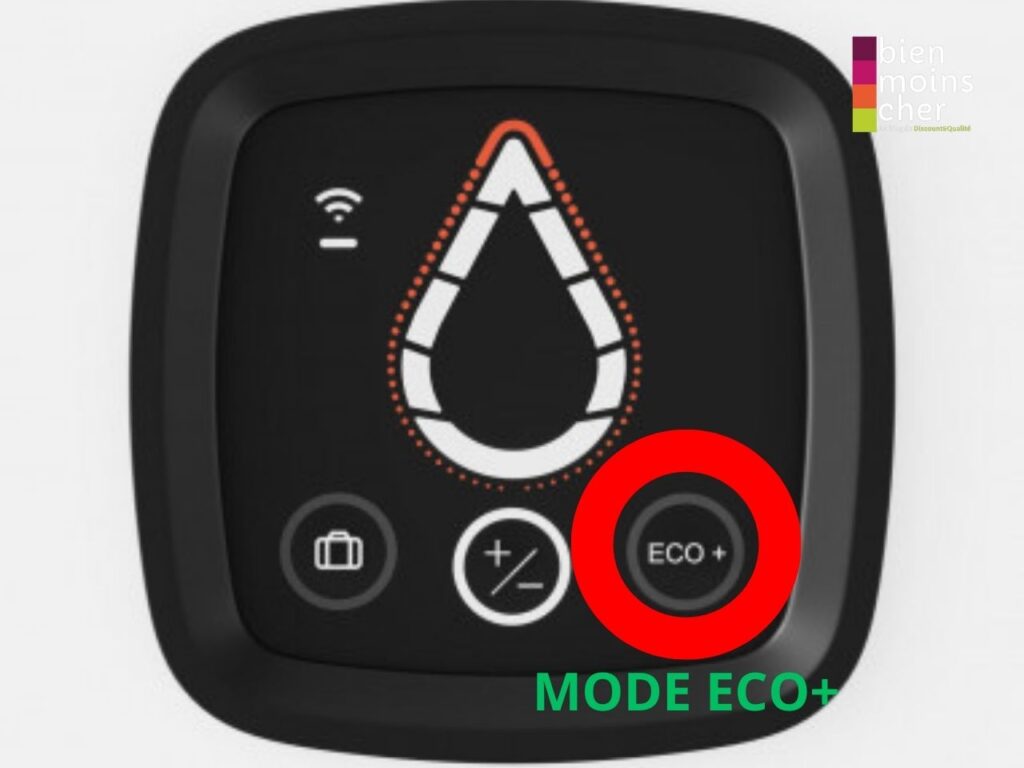 Modes Éco et connectés sur Thermor Malicio, qui apprennent les habitudes pour chauffer juste à temps.
